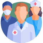 Pictogramme représentant une équipe médicale